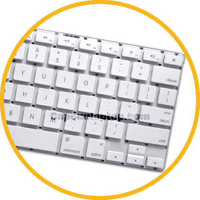 Keyboard laptop Macbook white