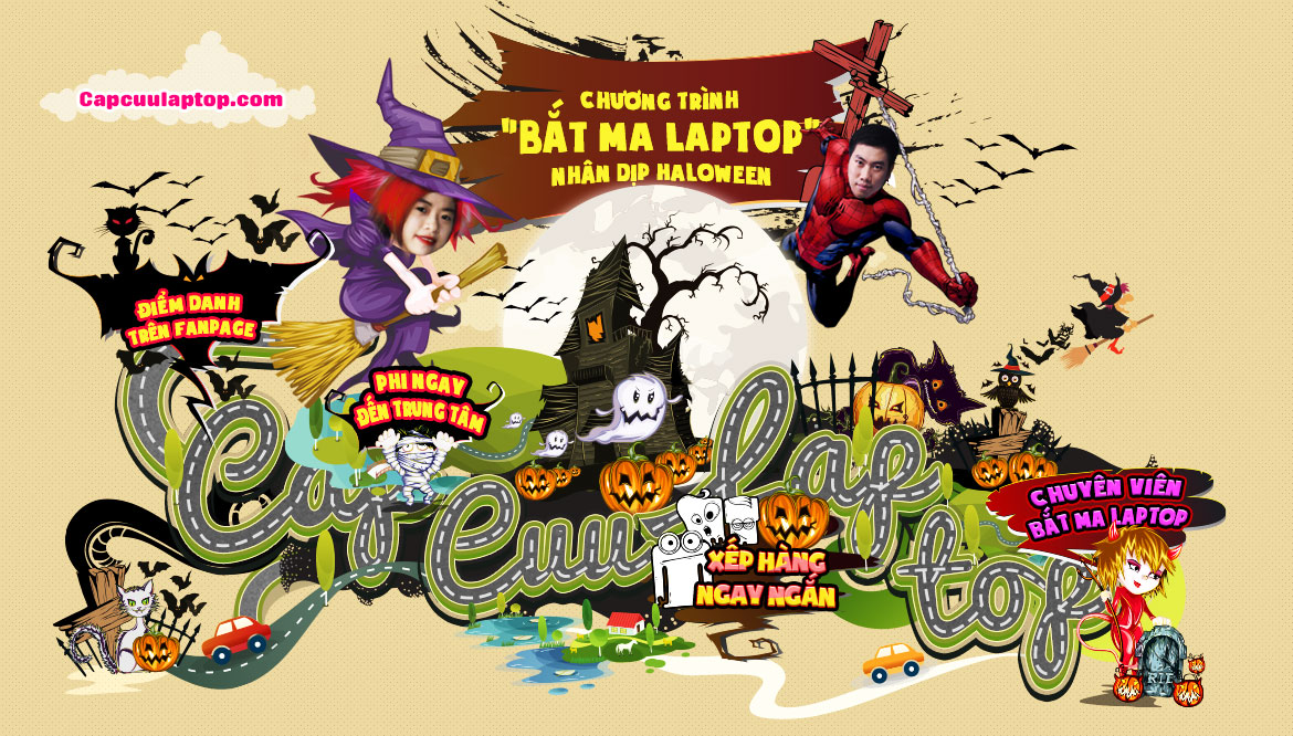 Halloween ngày hội bắt ma laptop tại trung tâm capcuulaptop.com