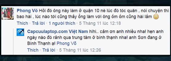 Nhận xét của khách hàng dành cho chuyên viên Nguyễn Sơn